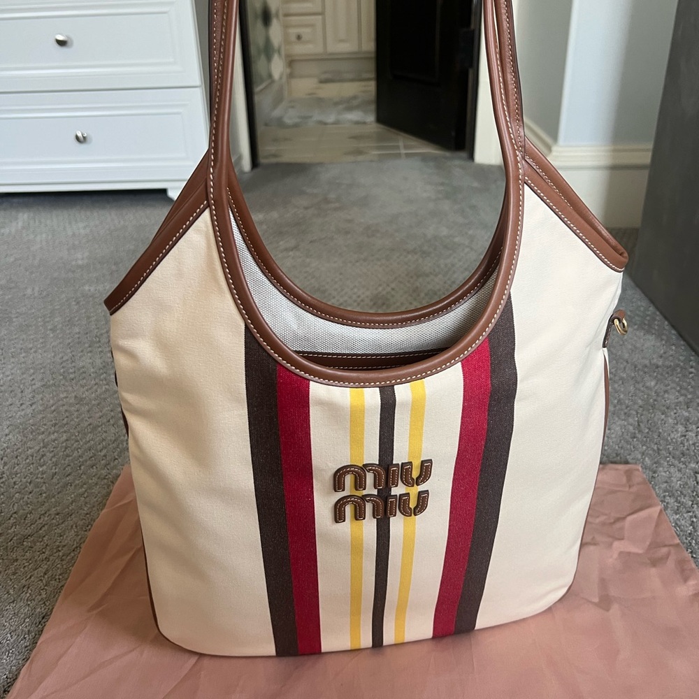 Miu Miu IVY canvas and leather bag